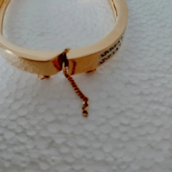 Swarovski Hinged Bangle Bracelet Gold Plated Channel Set White Crystals - Picture 10 of 12